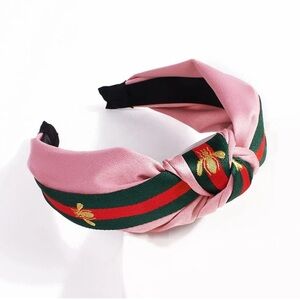 Gucci Pink and Green Knotted Headband